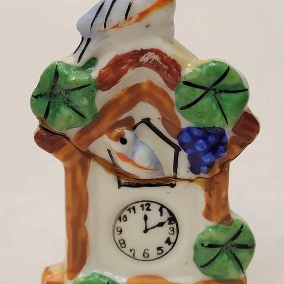 Vintage Ceramic Bird Clock wall pocket Japan 4137 Cuckoo - Picture 6 of 8